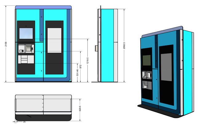 The I-Touch Totem 2 XL is the first kiosk in our range to have a robotic arm installed, making it capable of many complicated automation tasks. It is able to store, hold and dispense a wide range of items.